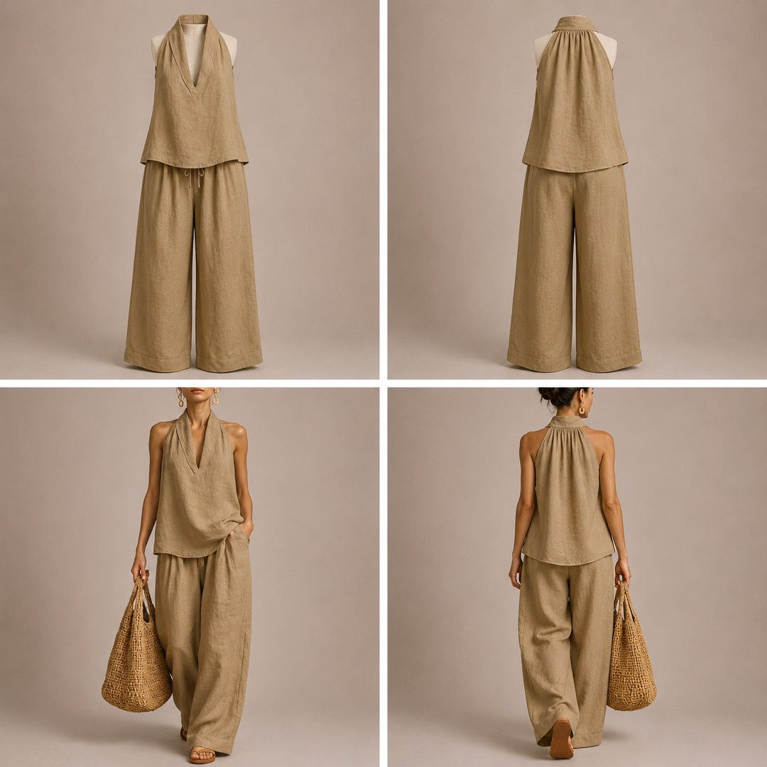 Ainhoa | Conjunto de dos piezas con textura de lino