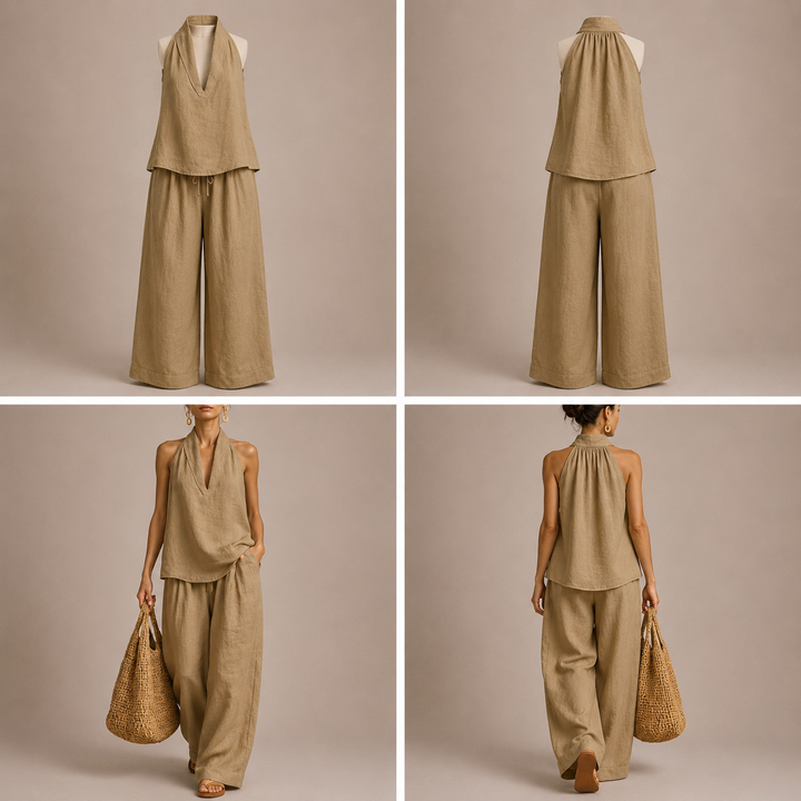 Ainhoa | Conjunto de dos piezas con textura de lino
