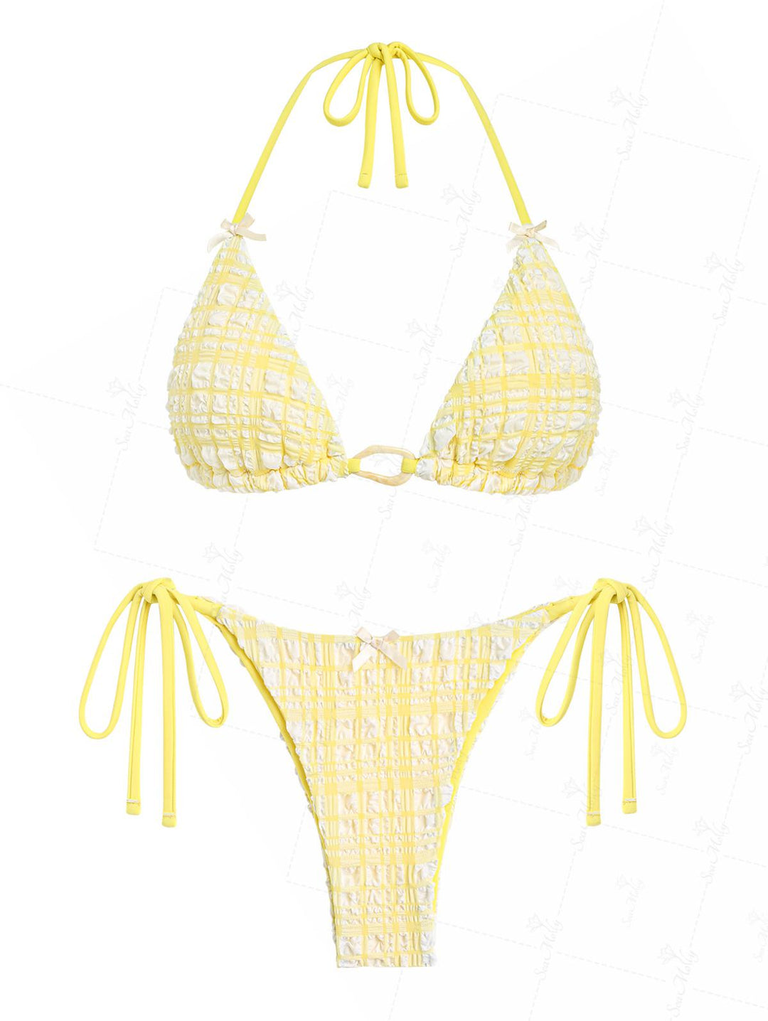 Ona | Conjunto de bikini amarillo sol con textura