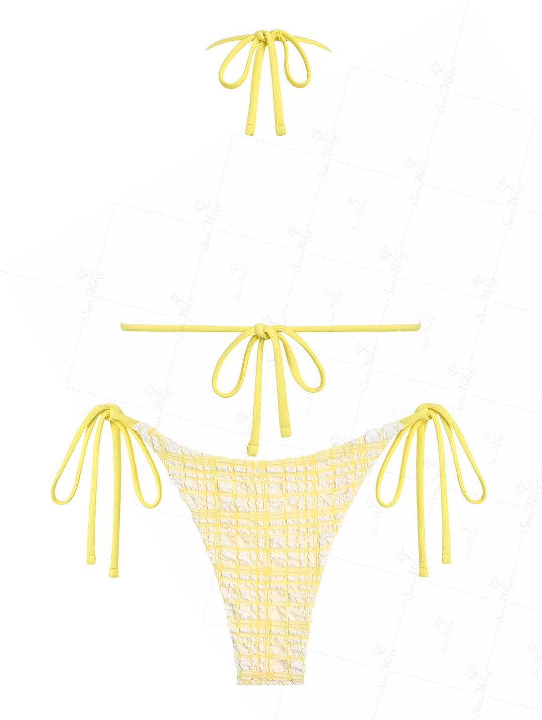 Ona | Conjunto de bikini amarillo sol con textura