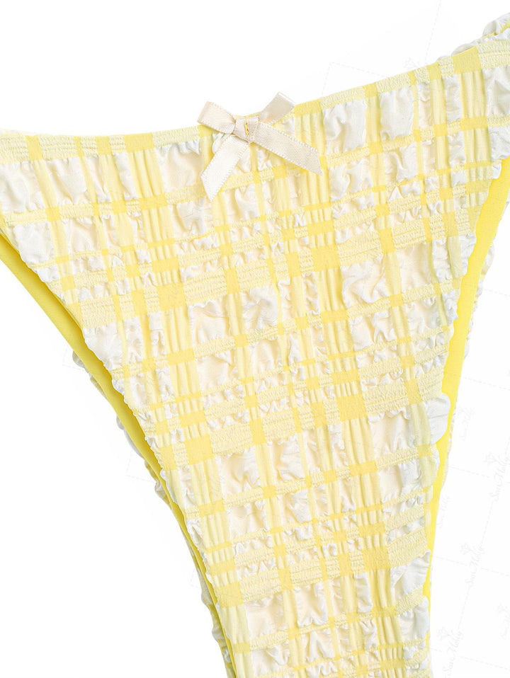 Ona | Conjunto de bikini amarillo sol con textura