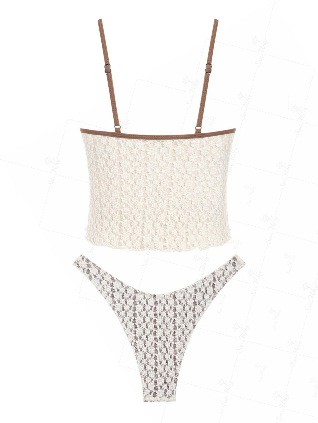 Zahara | Conjunto de bikini con bordado de encaje