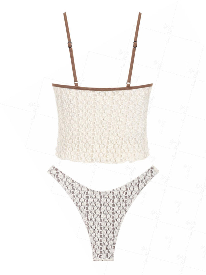 Zahara | Conjunto de bikini con bordado de encaje