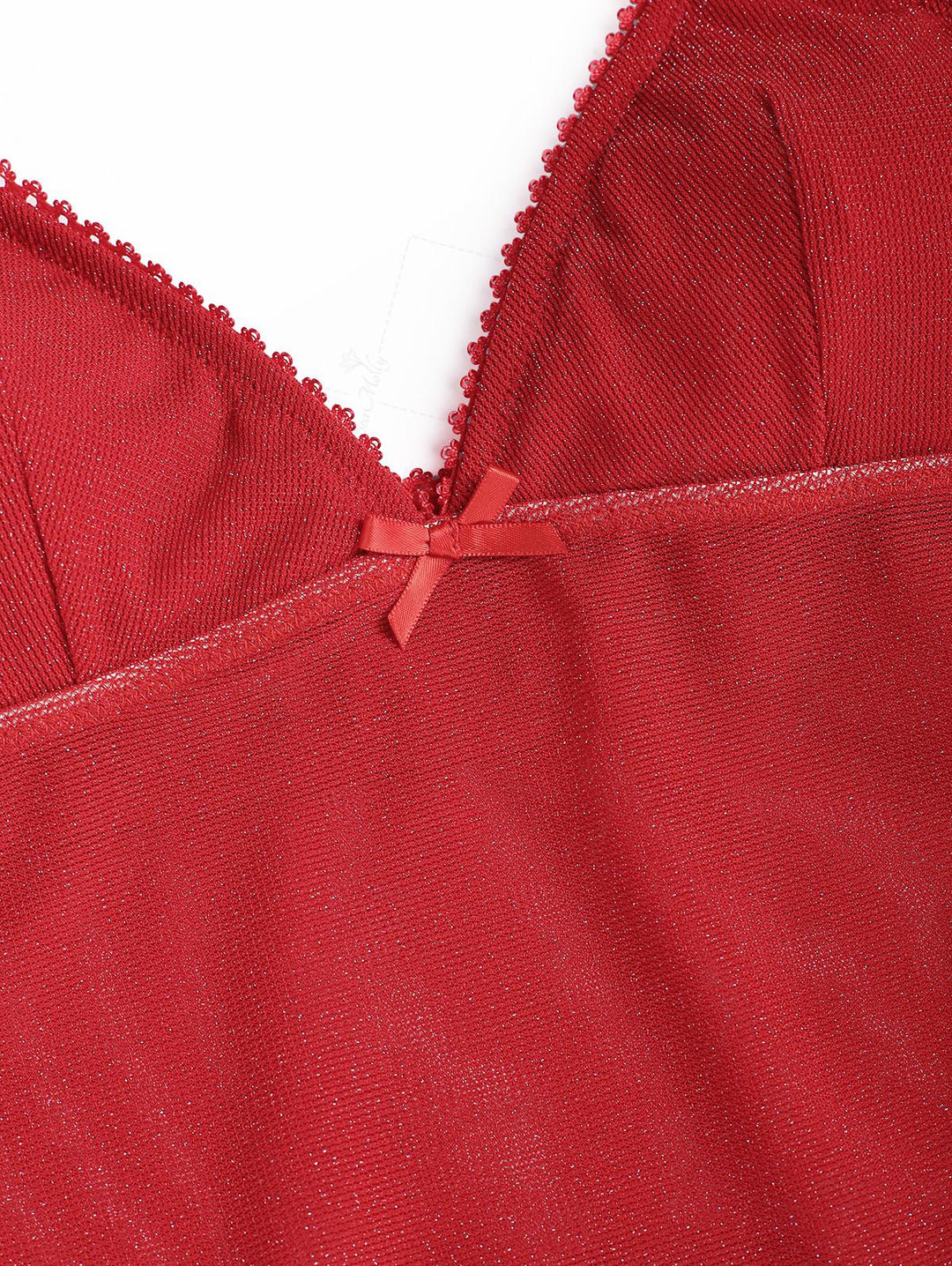 Scarlett | Conjunto de bikini con  ribete de encaje rojo pasión