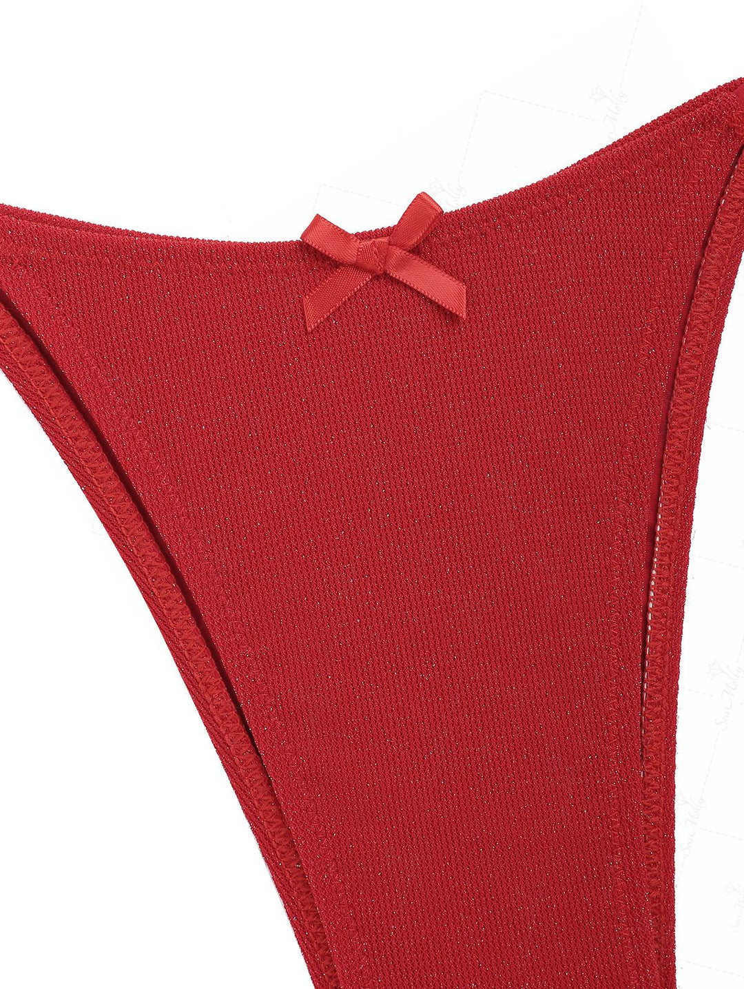 Scarlett | Conjunto de bikini con  ribete de encaje rojo pasión