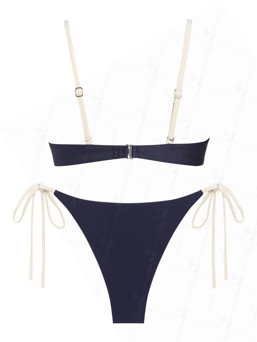 Blue | Conjunto de bikini con aros y lazos laterales