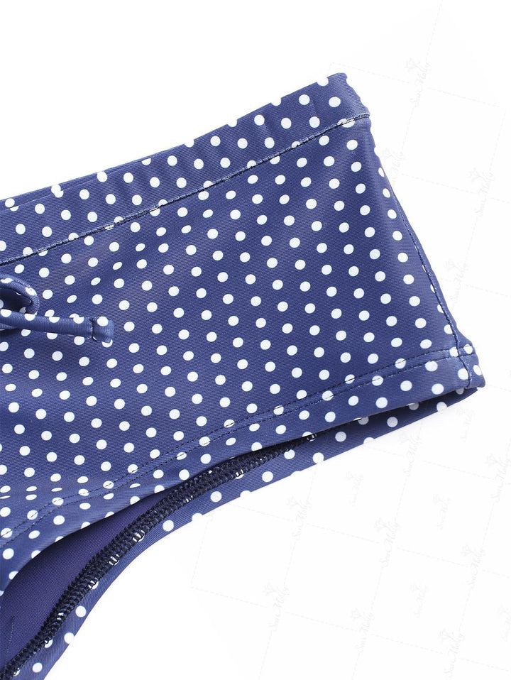 Carla | Bañador de playa con estampado de lunares y lazo