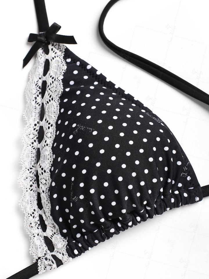 Claudia | Conjunto de bikini vintage con estampado de lunares