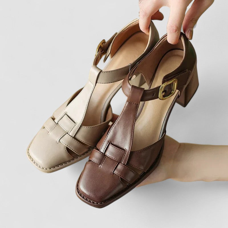 Scarlett – Tacones bloque T-strap ortopédicos