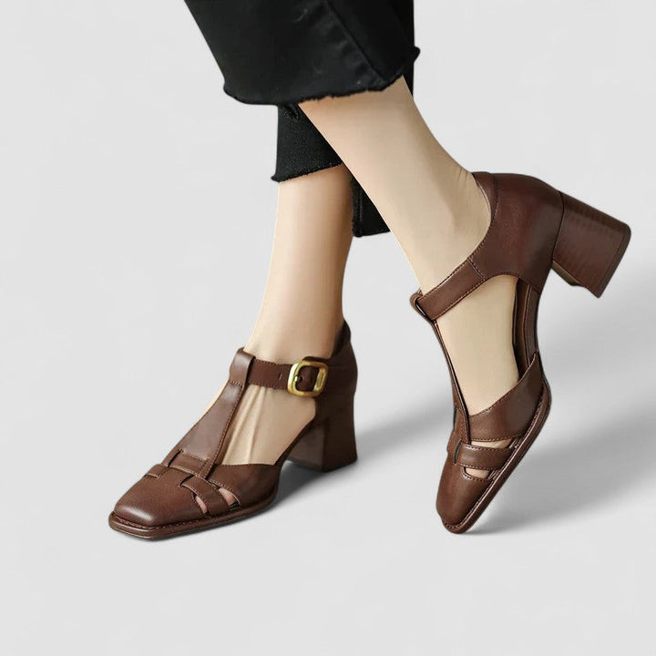 Scarlett – Tacones bloque T-strap ortopédicos