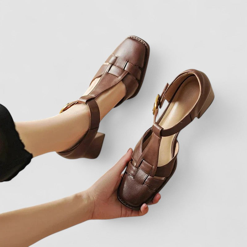 Scarlett – Tacones bloque T-strap ortopédicos