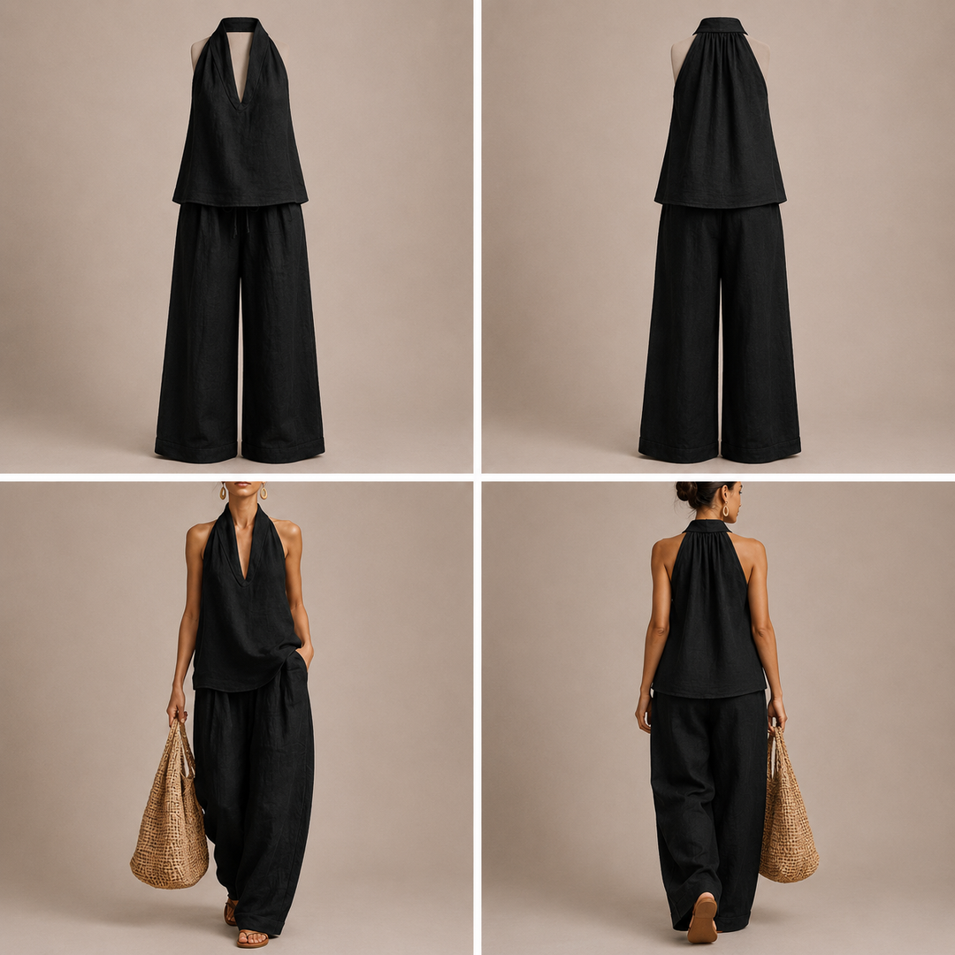 Ainhoa | Conjunto de dos piezas con textura de lino