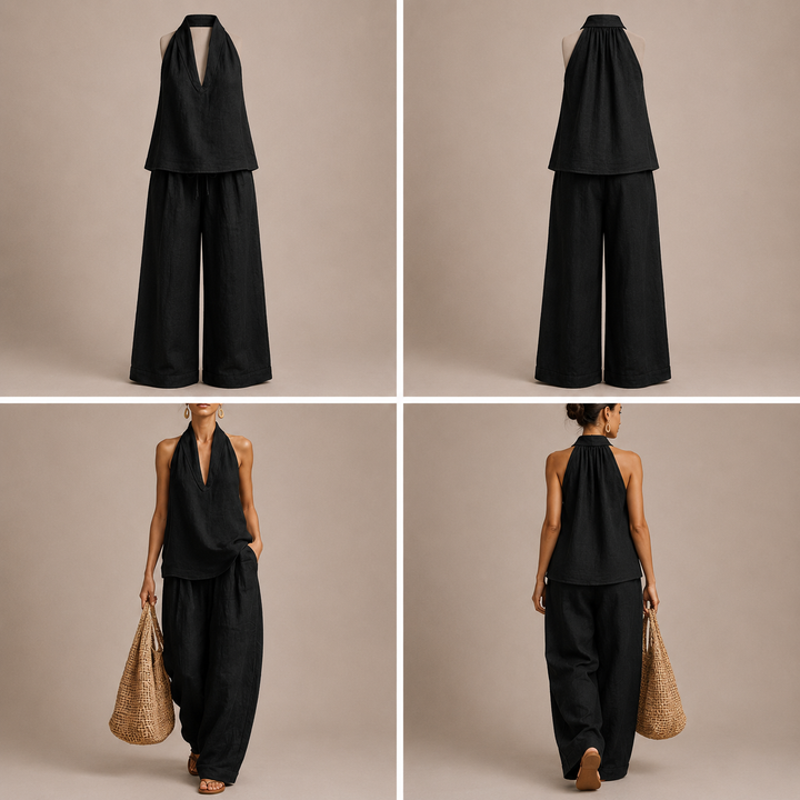 Ainhoa | Conjunto de dos piezas con textura de lino