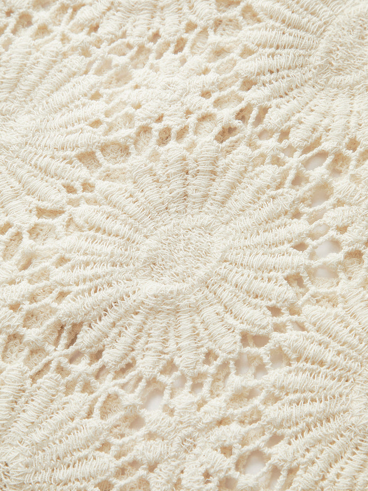 Isma | Top de moda: cárdigan de punto con flores y botones – Mezcla de algodón