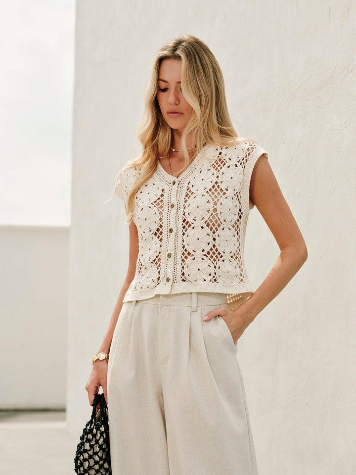 Dunya | Katoenen Jacquard Top voor Dames