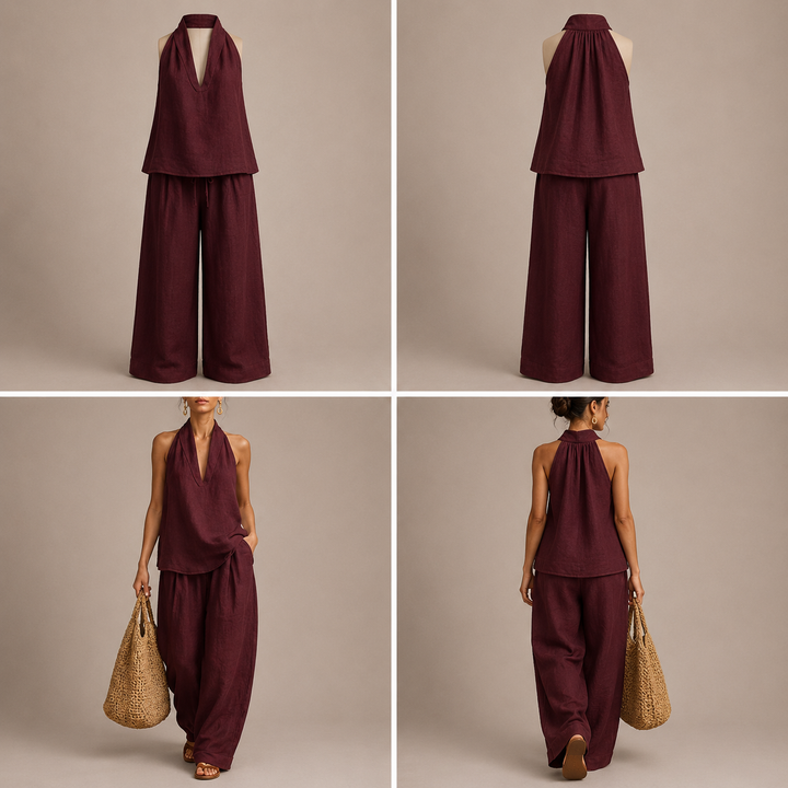 Ainhoa | Conjunto de dos piezas con textura de lino
