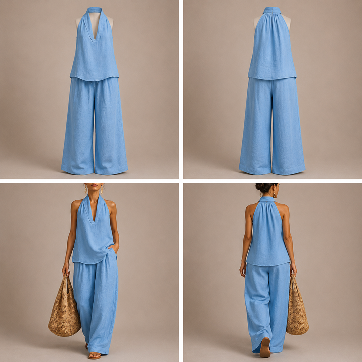 Ainhoa | Conjunto de dos piezas con textura de lino