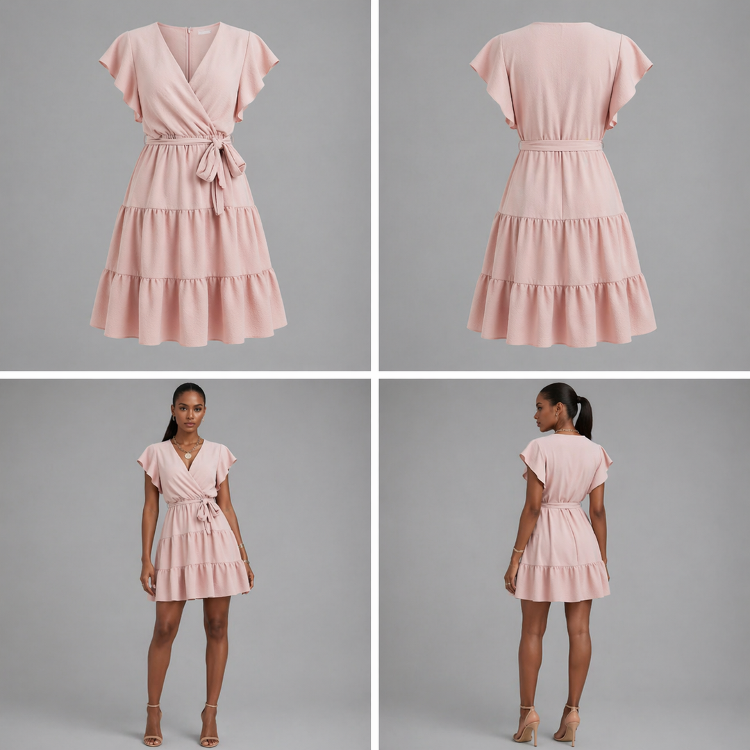 Vestido Sterre | Vestido de corte acampanado con cuello en V