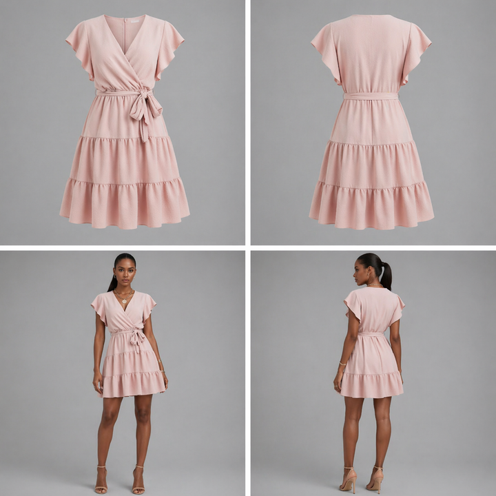 Vestido Sterre | Vestido de corte acampanado con cuello en V