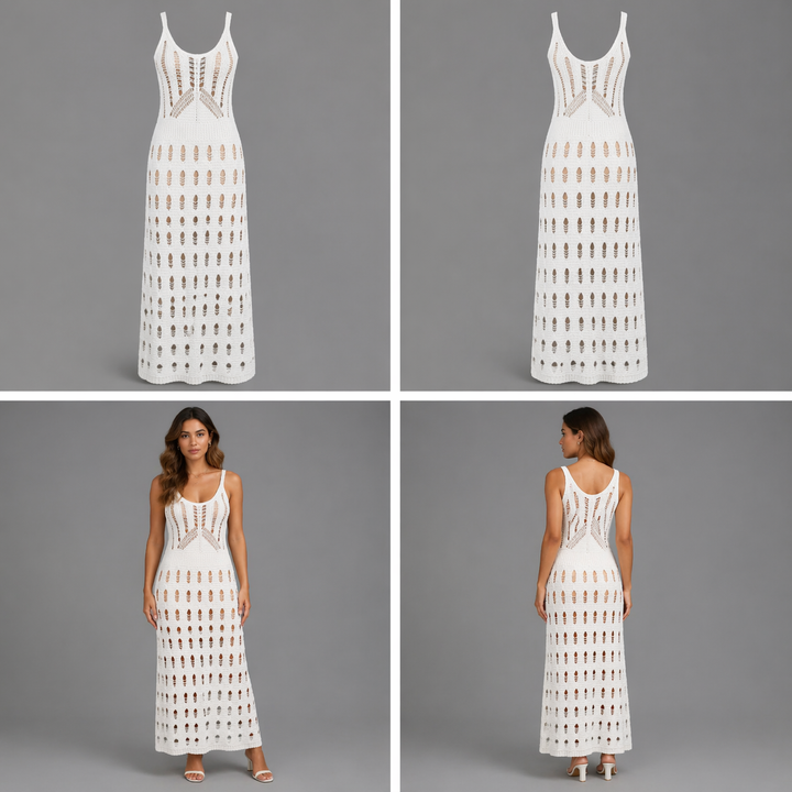 Vestido Della | Vestido sin mangas con detalles transparentes