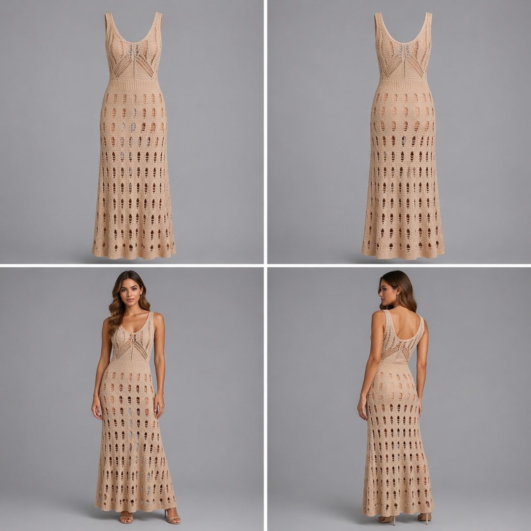 Vestido Della | Vestido sin mangas con detalles transparentes