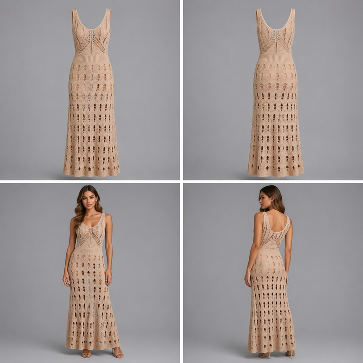 Vestido Della | Vestido sin mangas con detalles transparentes