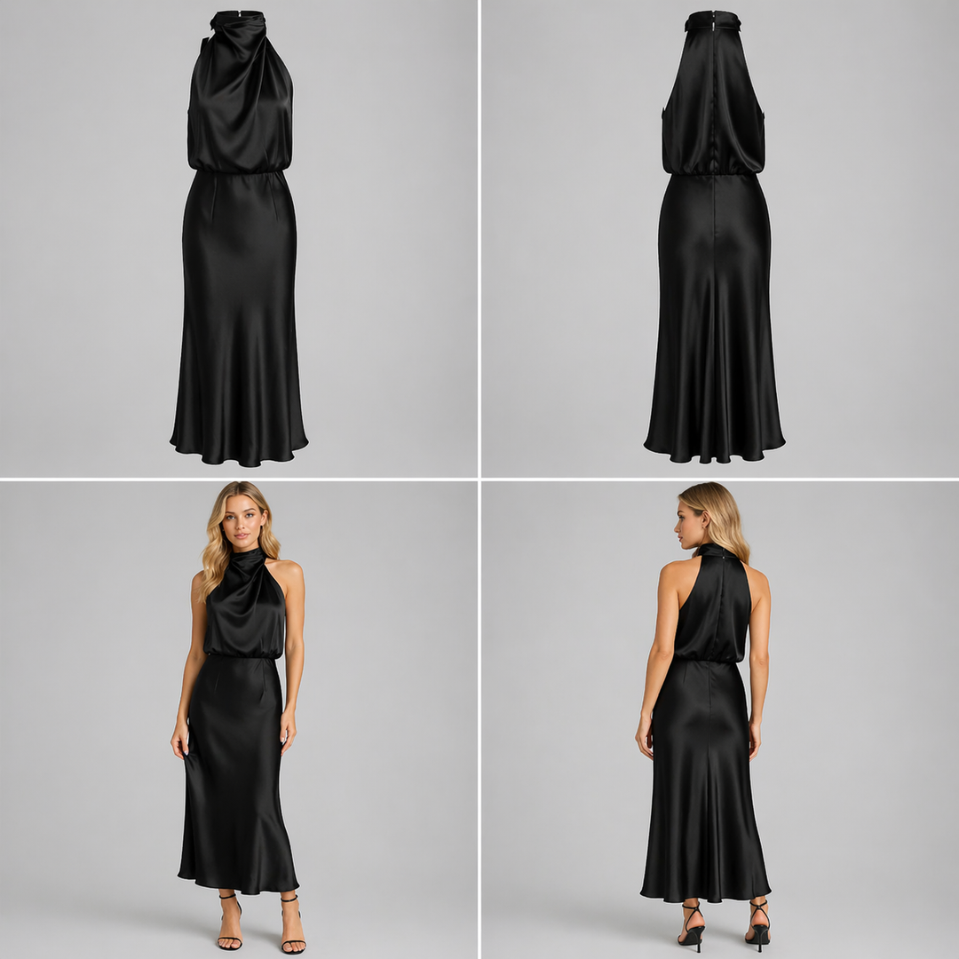 Rosalie | Vestido largo y elegante con un escote moderno: elegante y femenino