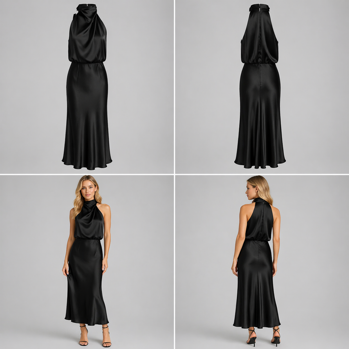 Rosalie | Vestido largo y elegante con un escote moderno: elegante y femenino