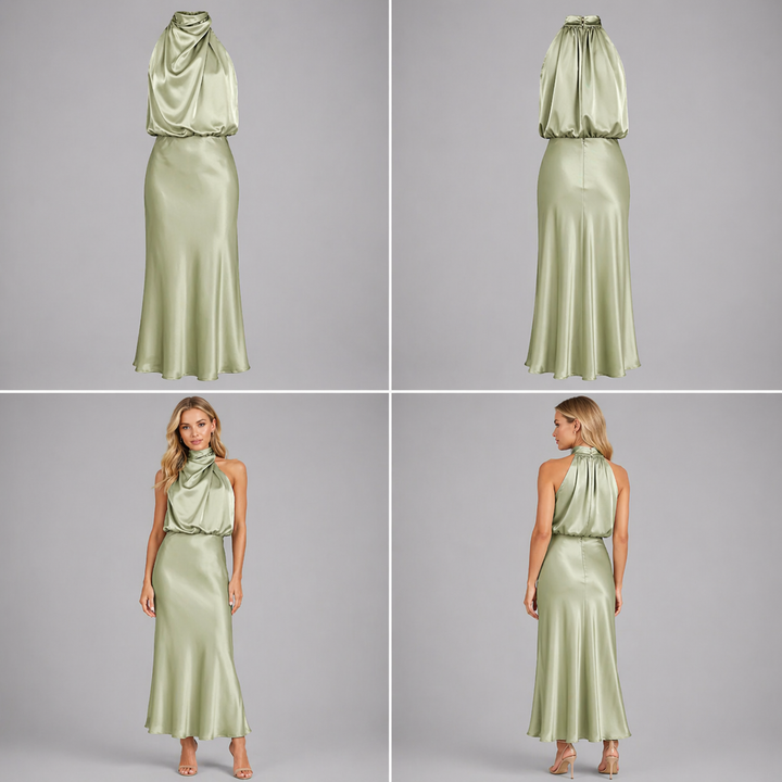 Rosalie | Vestido largo y elegante con un escote moderno: elegante y femenino