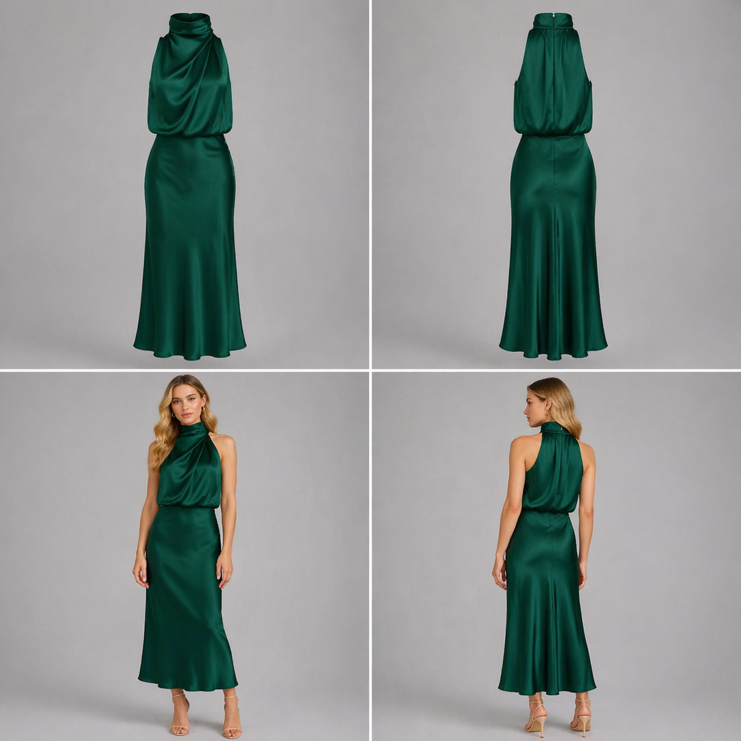 Rosalie | Vestido largo y elegante con un escote moderno: elegante y femenino