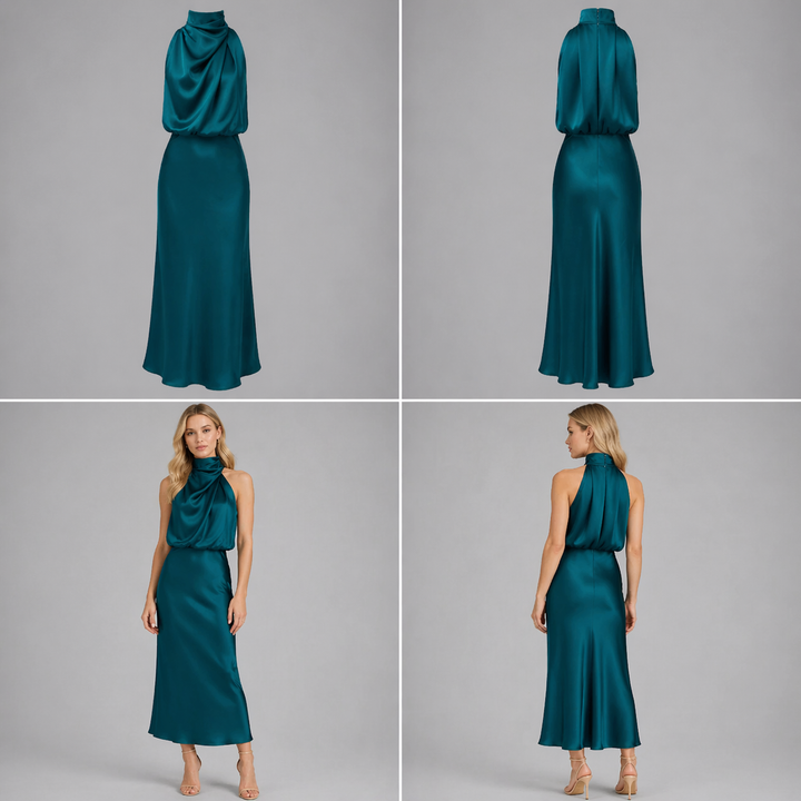Rosalie | Vestido largo y elegante con un escote moderno: elegante y femenino