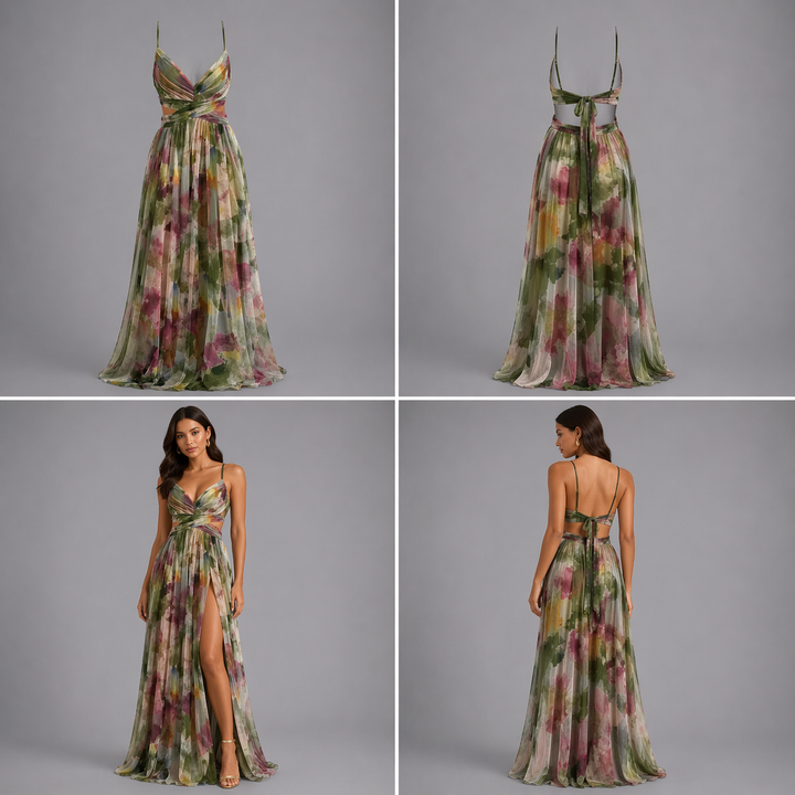 FROSTINE™ | Vestido largo floral y romántico
