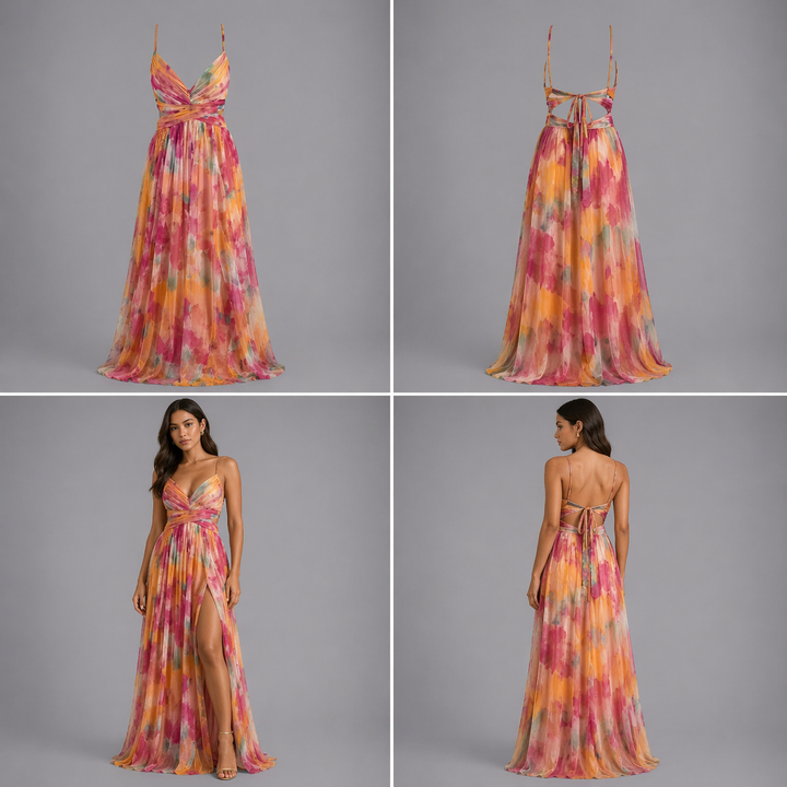 FROSTINE™ | Vestido largo floral y romántico