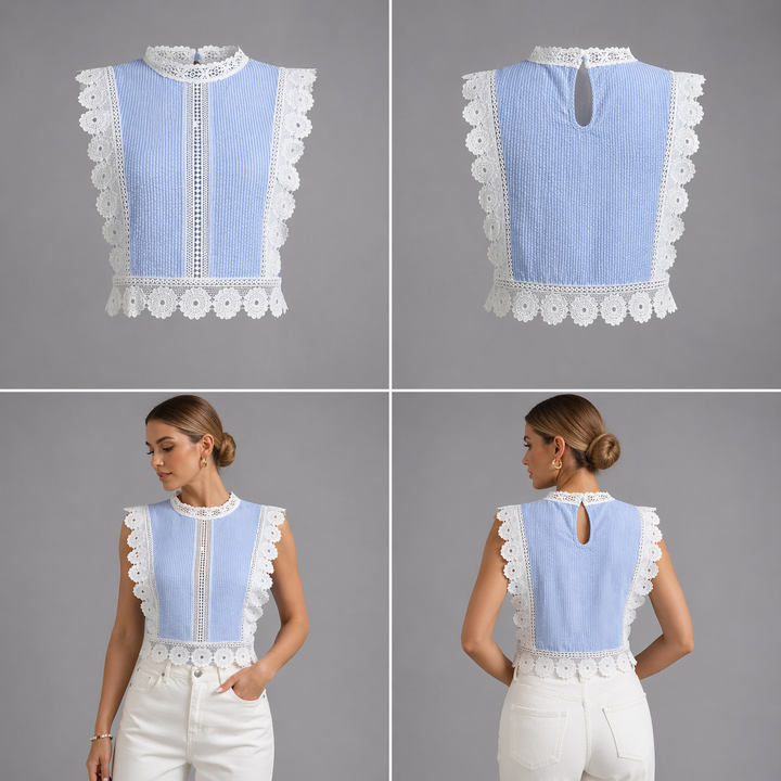 Blusa Elina | Blusa corta con encaje