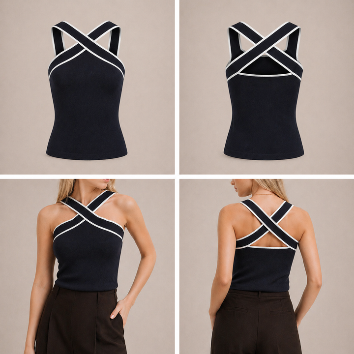 Dylana | Top halter cruzado elegante