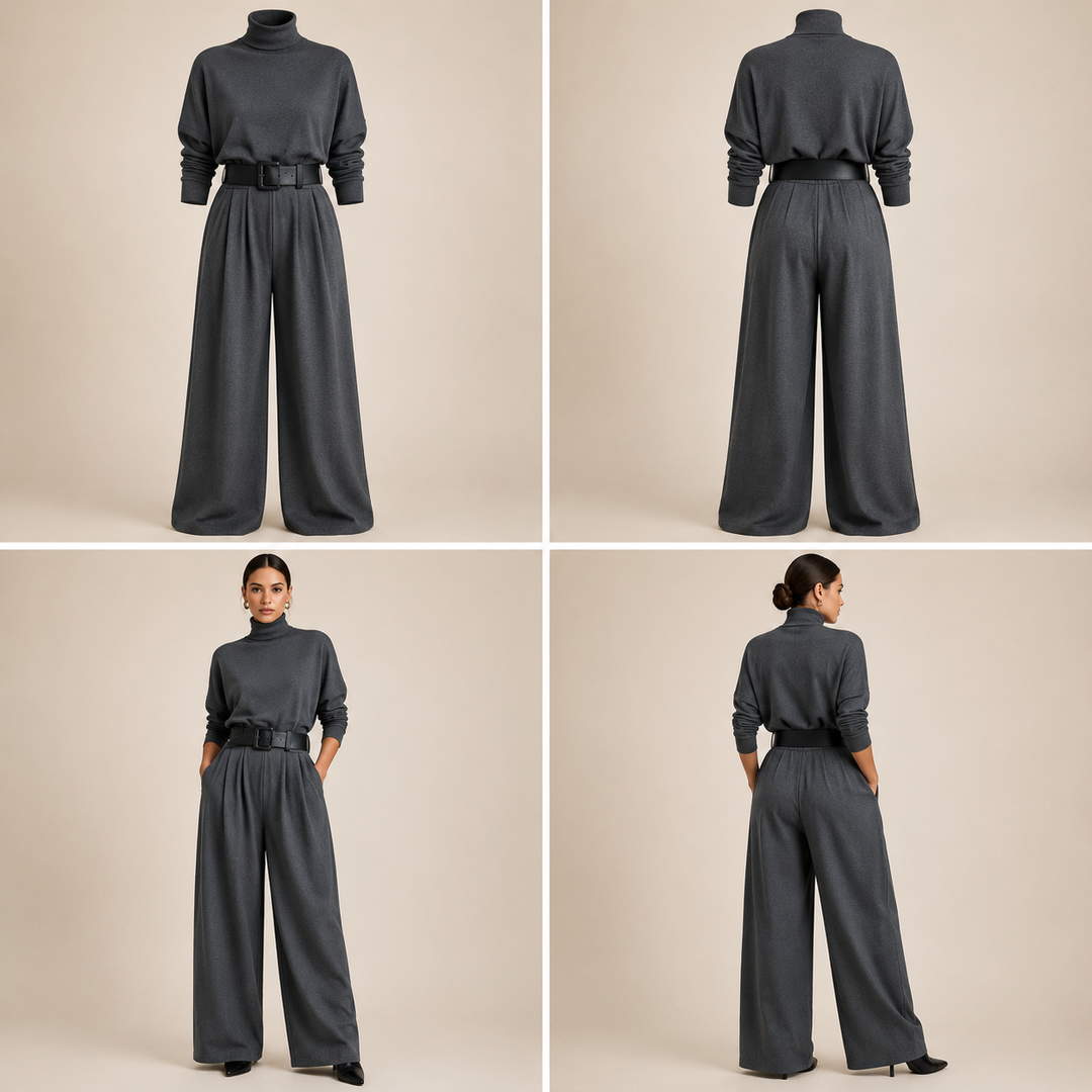 Julia | Conjunto de cuello alto y pantalón recto