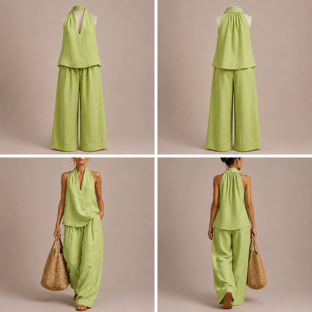 Ainhoa | Conjunto de dos piezas con textura de lino