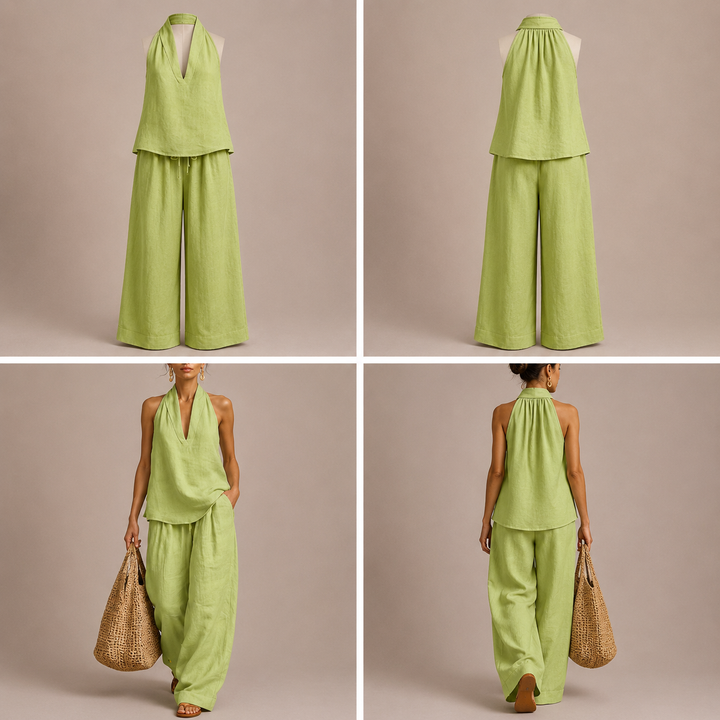 Ainhoa | Conjunto de dos piezas con textura de lino