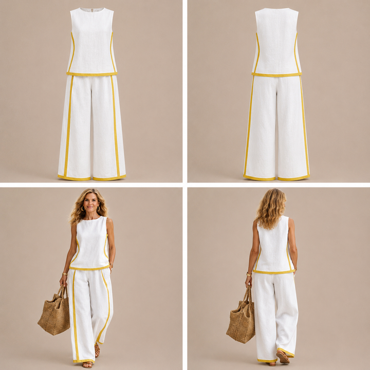 Anita – Conjunto de lino bicolor
