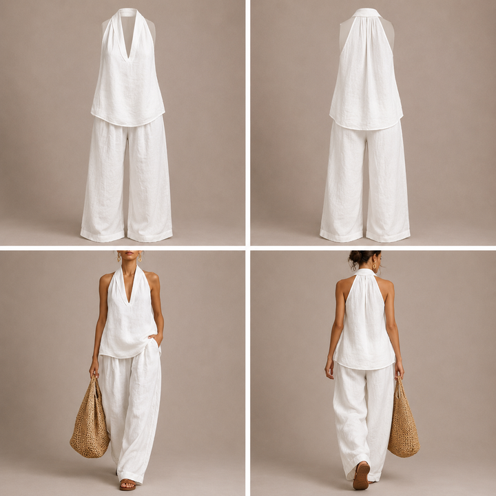 Ainhoa | Conjunto de dos piezas con textura de lino
