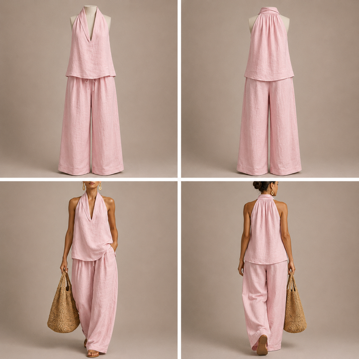 Ainhoa | Conjunto de dos piezas con textura de lino