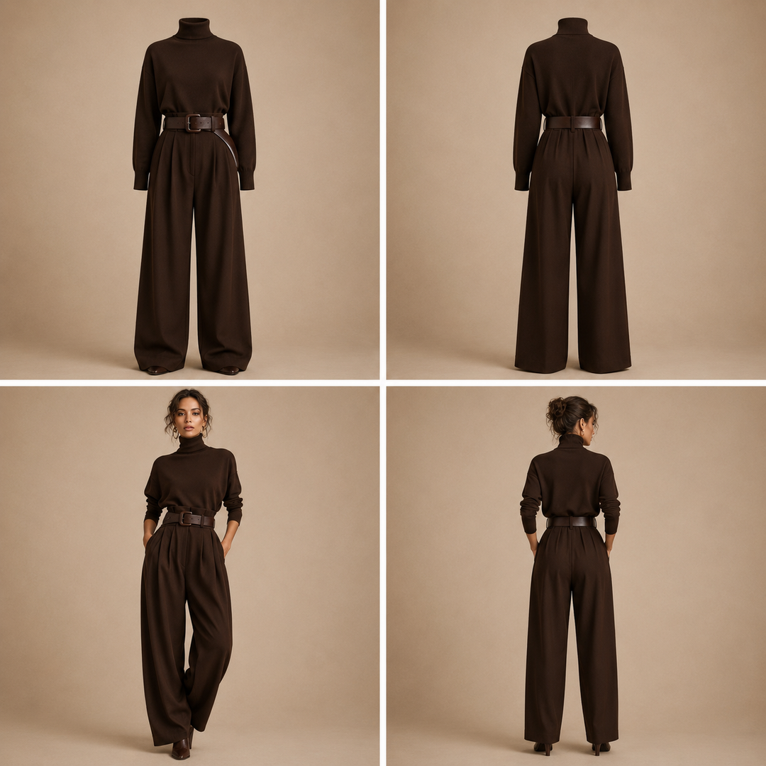 Julia | Conjunto de cuello alto y pantalón recto