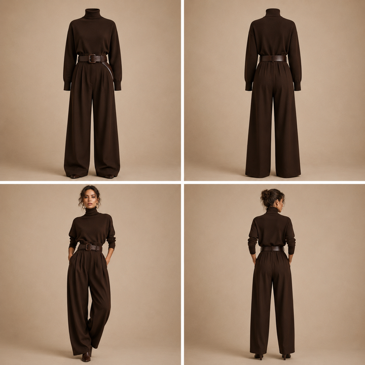 Julia | Conjunto de cuello alto y pantalón recto