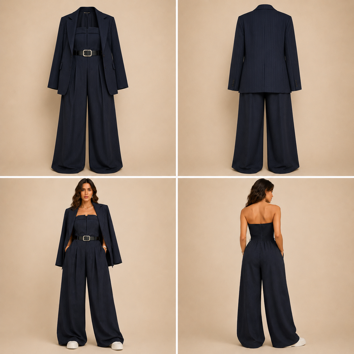 Paola™ | Conjunto femenino de top bustier y americana – Elegancia y estilo actual