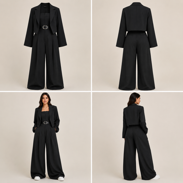 Paola™ | Conjunto femenino de top bustier y americana – Elegancia y estilo actual