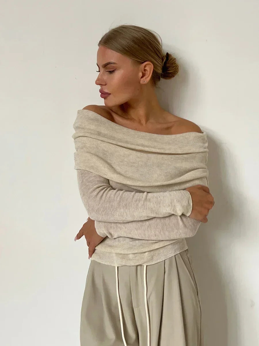 Donna | Elegante Off-Shoulder Top met Lange Mouw