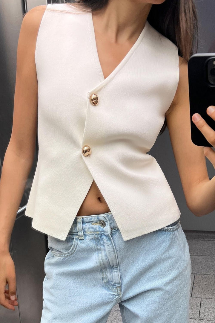 Imara | Mouwloze Gilet Top voor Dames - Elegant en Minimalistisch