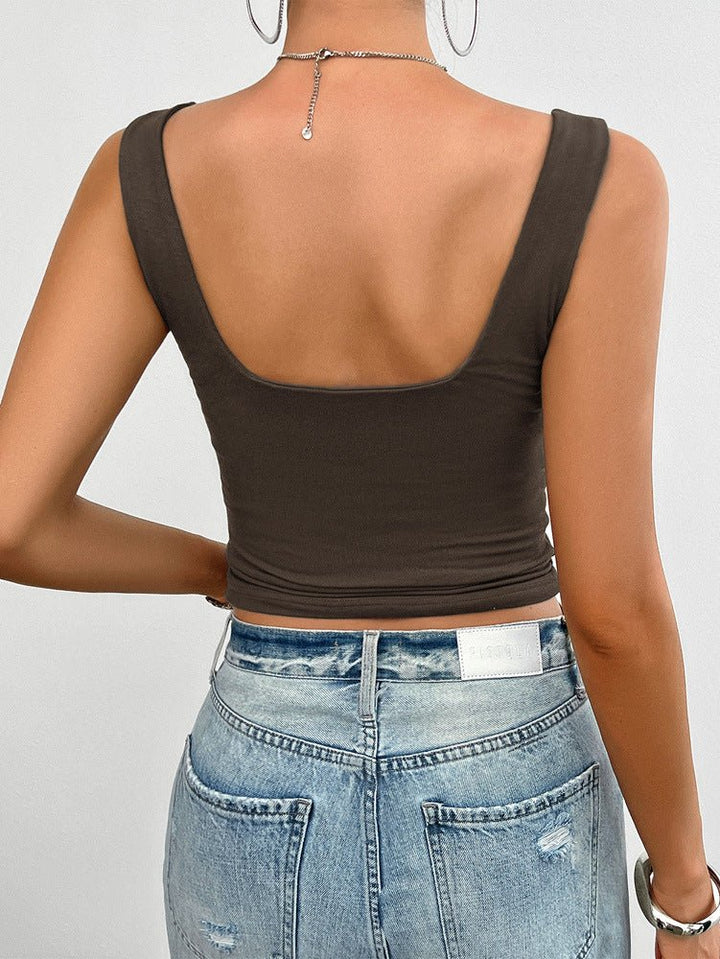 Severina | Cotton Slim-Fit Tank Top with Twist Detail