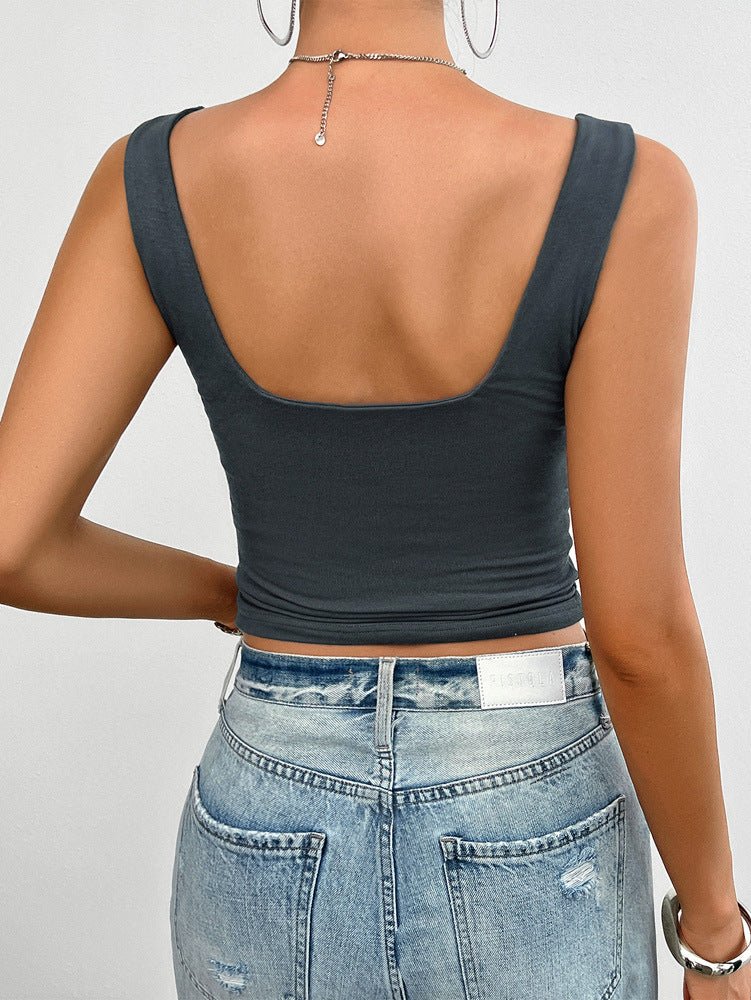 Severina | Cotton Slim-Fit Tank Top with Twist Detail